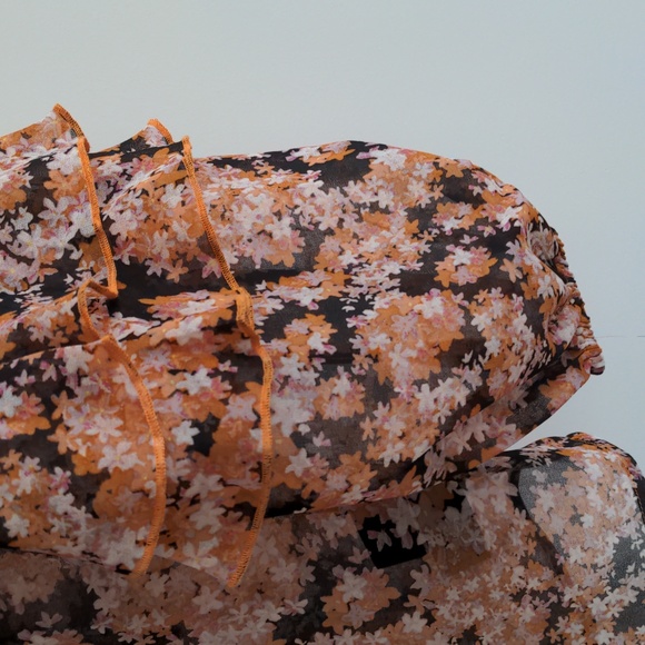 REVOLVE Sanctuary Pintuck Blouse with Floral Design, Harvest, Womens Size Medium - Picture 11 of 13